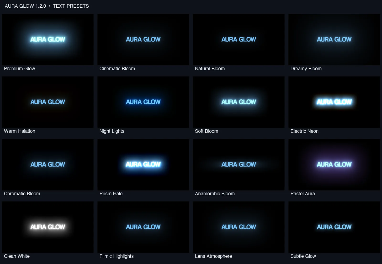 Aura Glow — Text presets